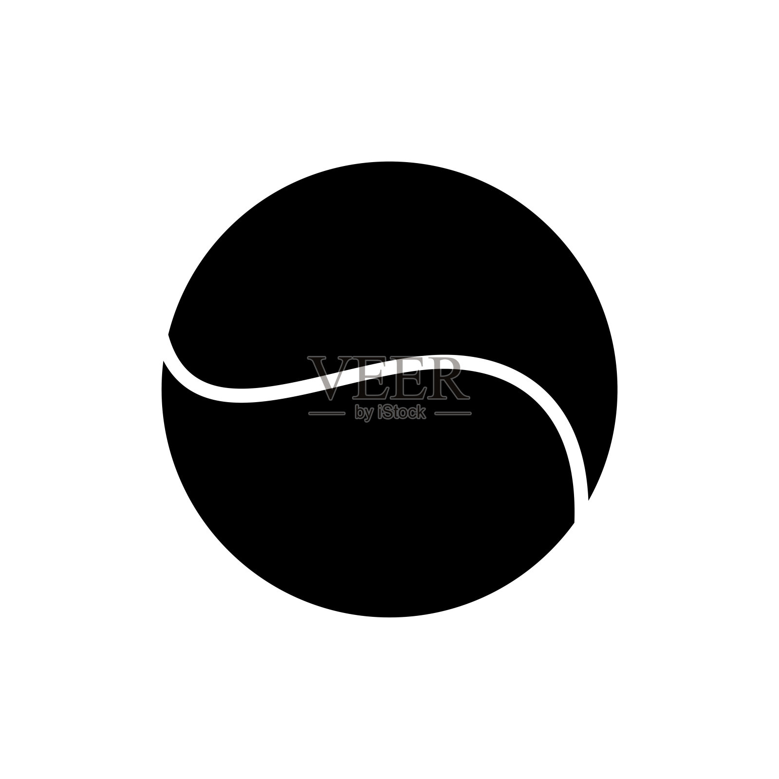 网球图标矢量模板设计简单而现代插画图片素材