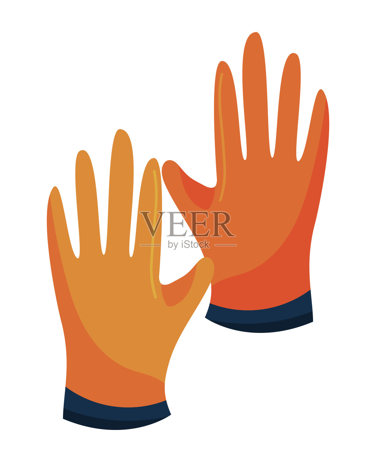 黄色橡胶手套插画图片素材