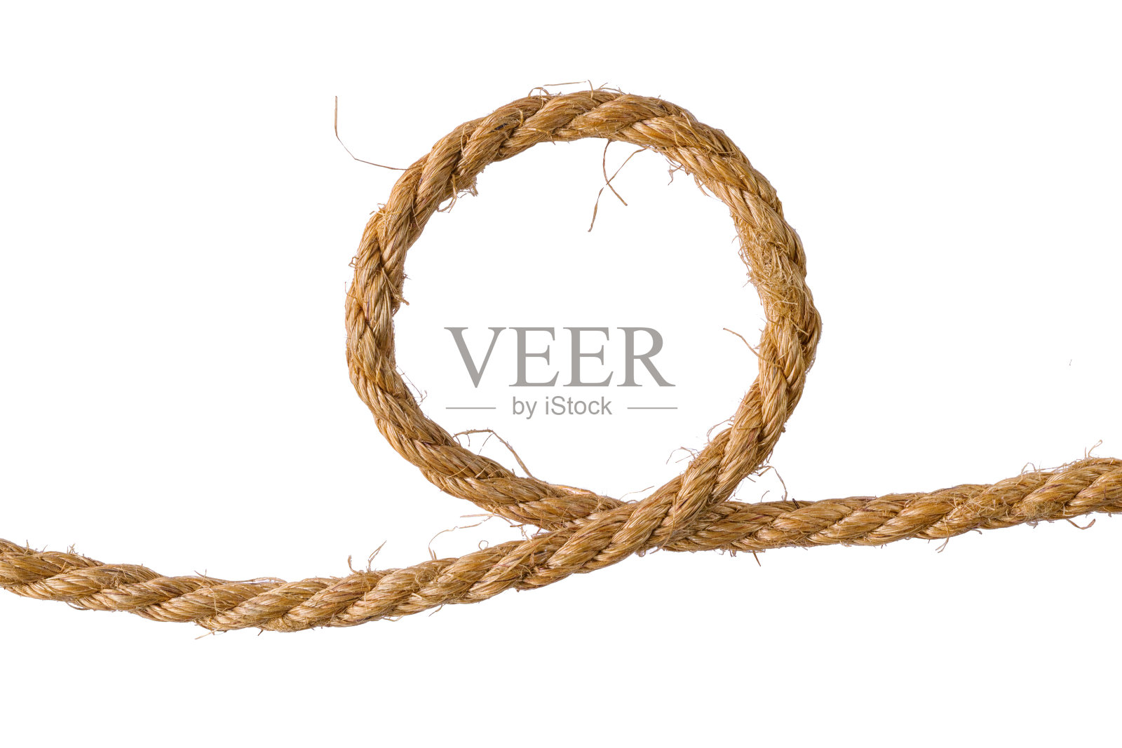 圈上粗粗的黄麻绳封闭隔离照片摄影图片