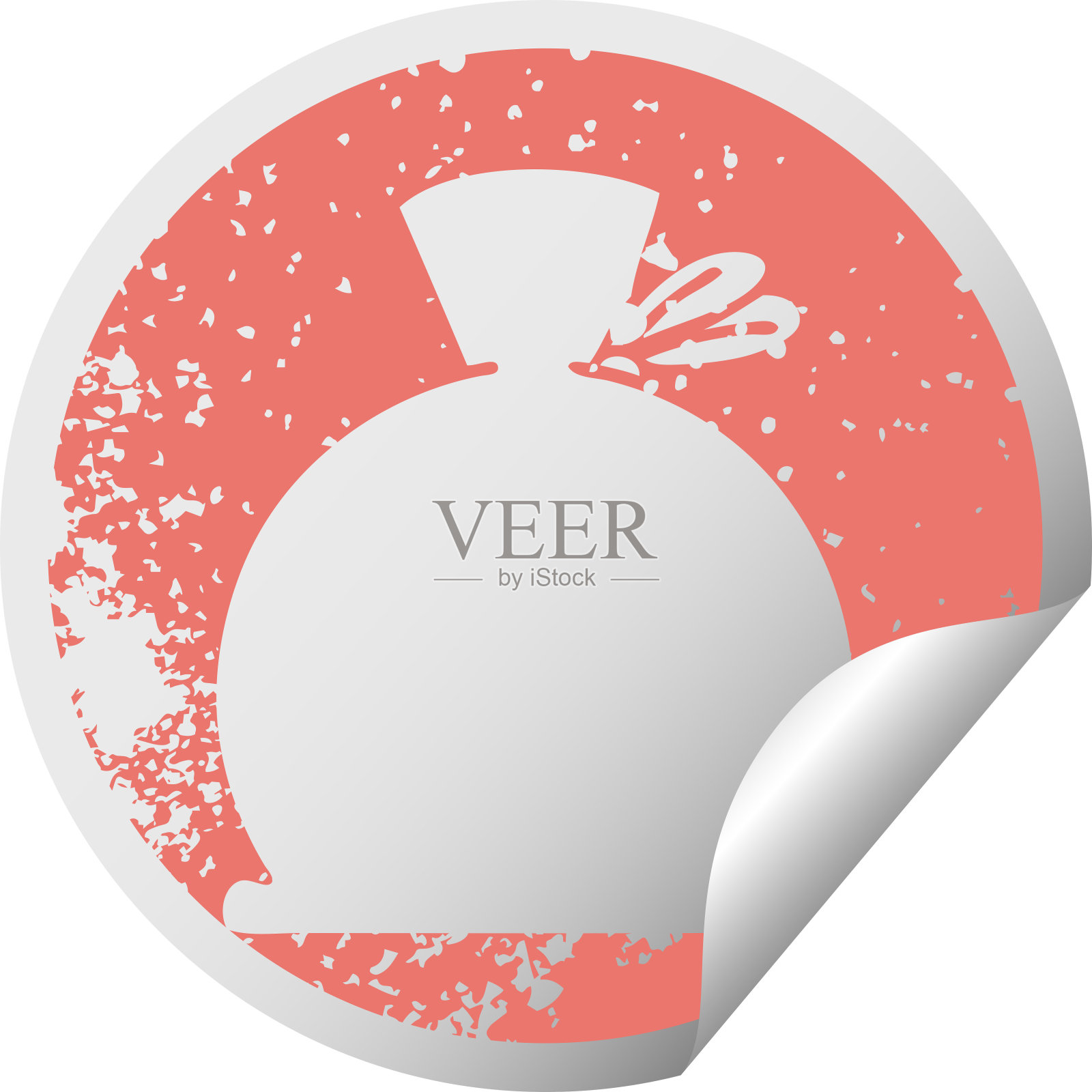 心疼圆形剥落贴纸符号的一个包插画图片素材