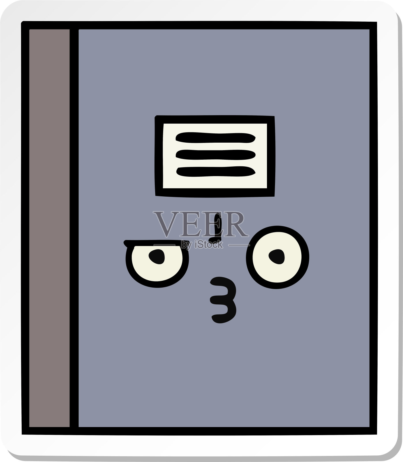 一个可爱的卡通笔记本贴纸插画图片素材