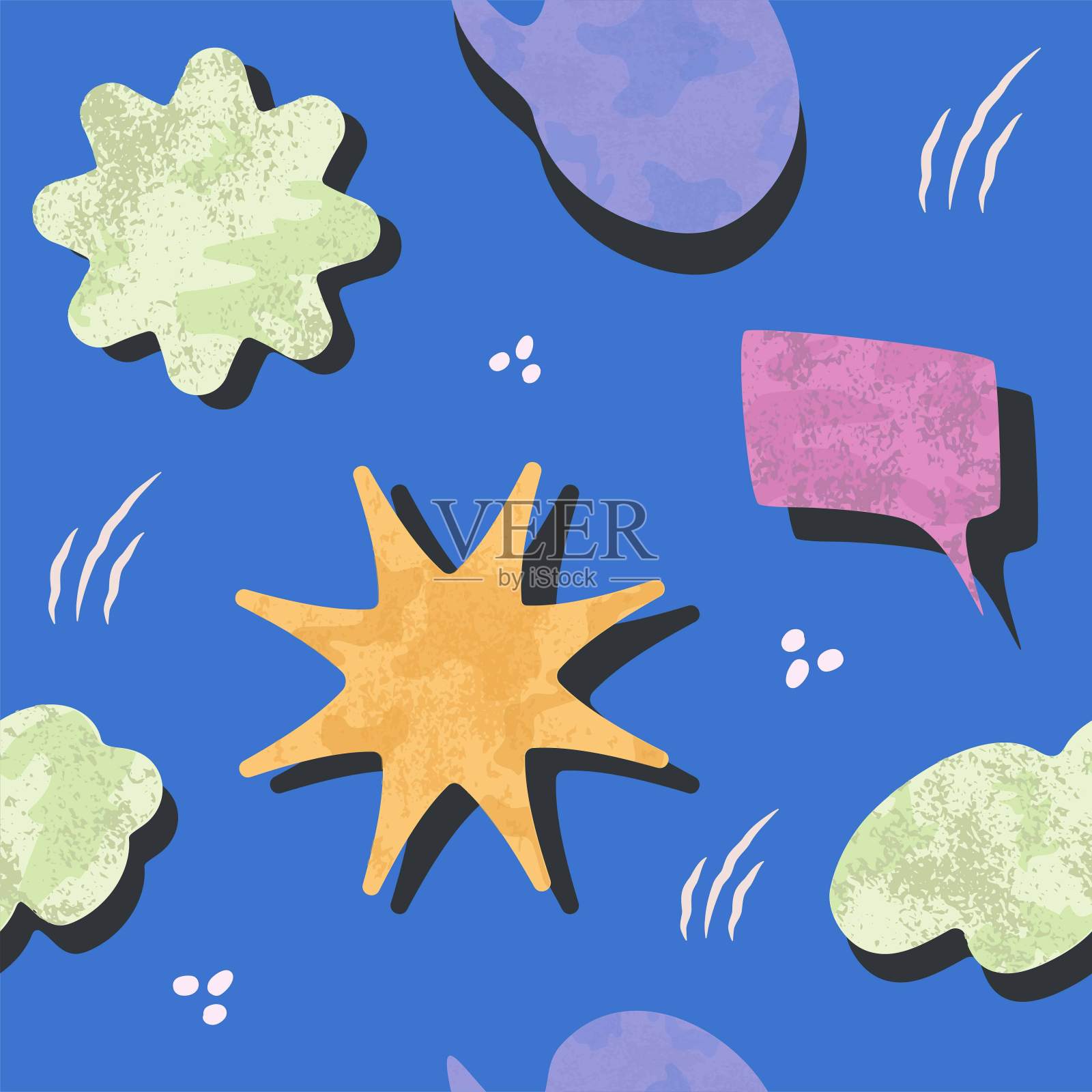 抽象的形状,无缝重复的模式。一个简单的,重复的元素孤立在蓝色背景上。矢量艺术插图。极简主义。印刷,横幅,节日的想法。插画图片素材