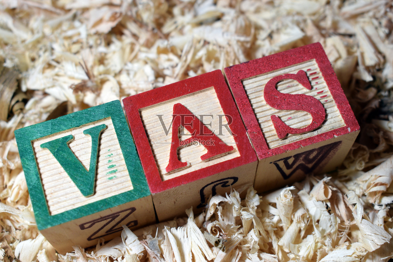 增值服务(VAS)用木块排列照片摄影图片