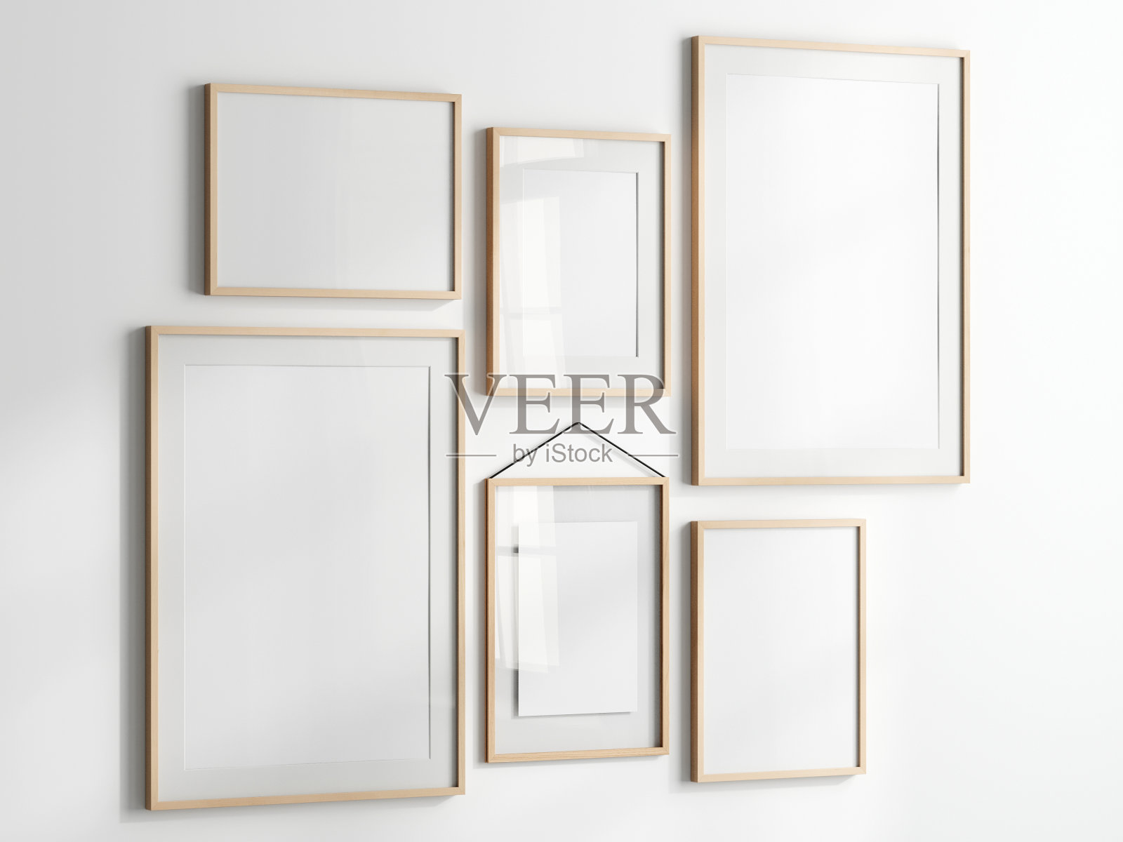 画廊墙壁模型,极简主义框架模型在墙上照片摄影图片
