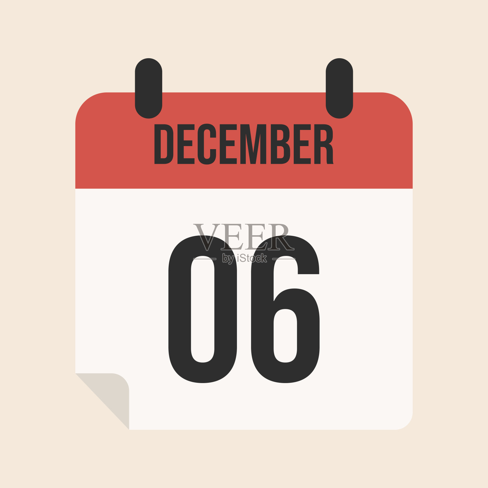 十二月月历页插画图片素材