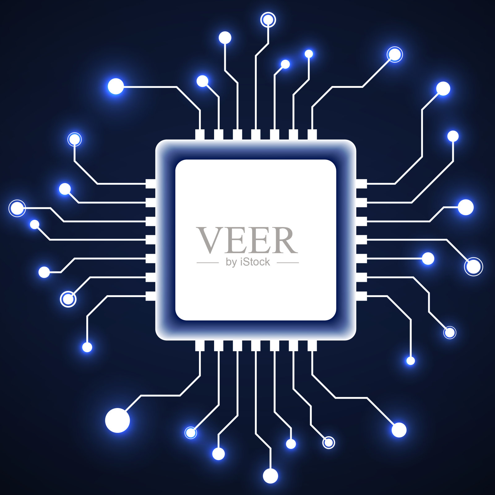 Cpu。微处理器隔离在白色背景上。微芯片。电路板插画图片素材