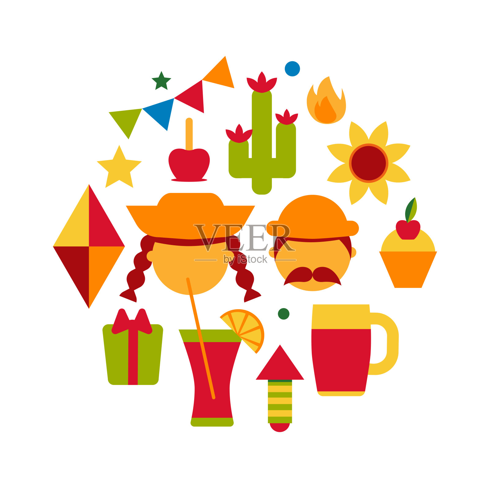 朱妮娜音乐节。简单,极简主义的图标。节日横幅,海报。矢量插图。插画图片素材