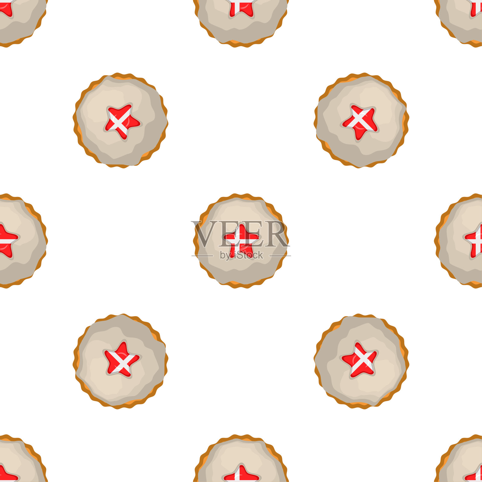 图案饼干与国旗国家丹麦美味饼干插画图片素材