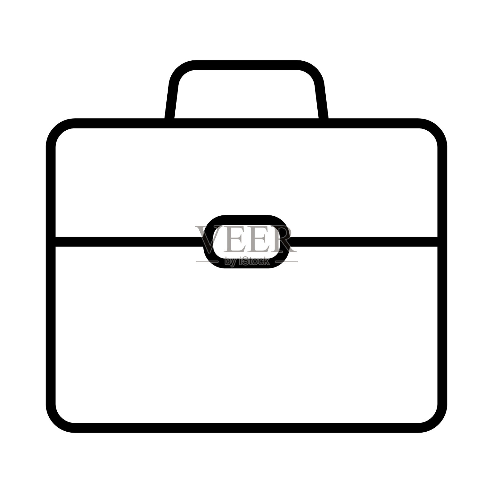 公文包图标。商务包图标。手提箱,组合符号,线性风格象形文字孤立在白色上。图标素材