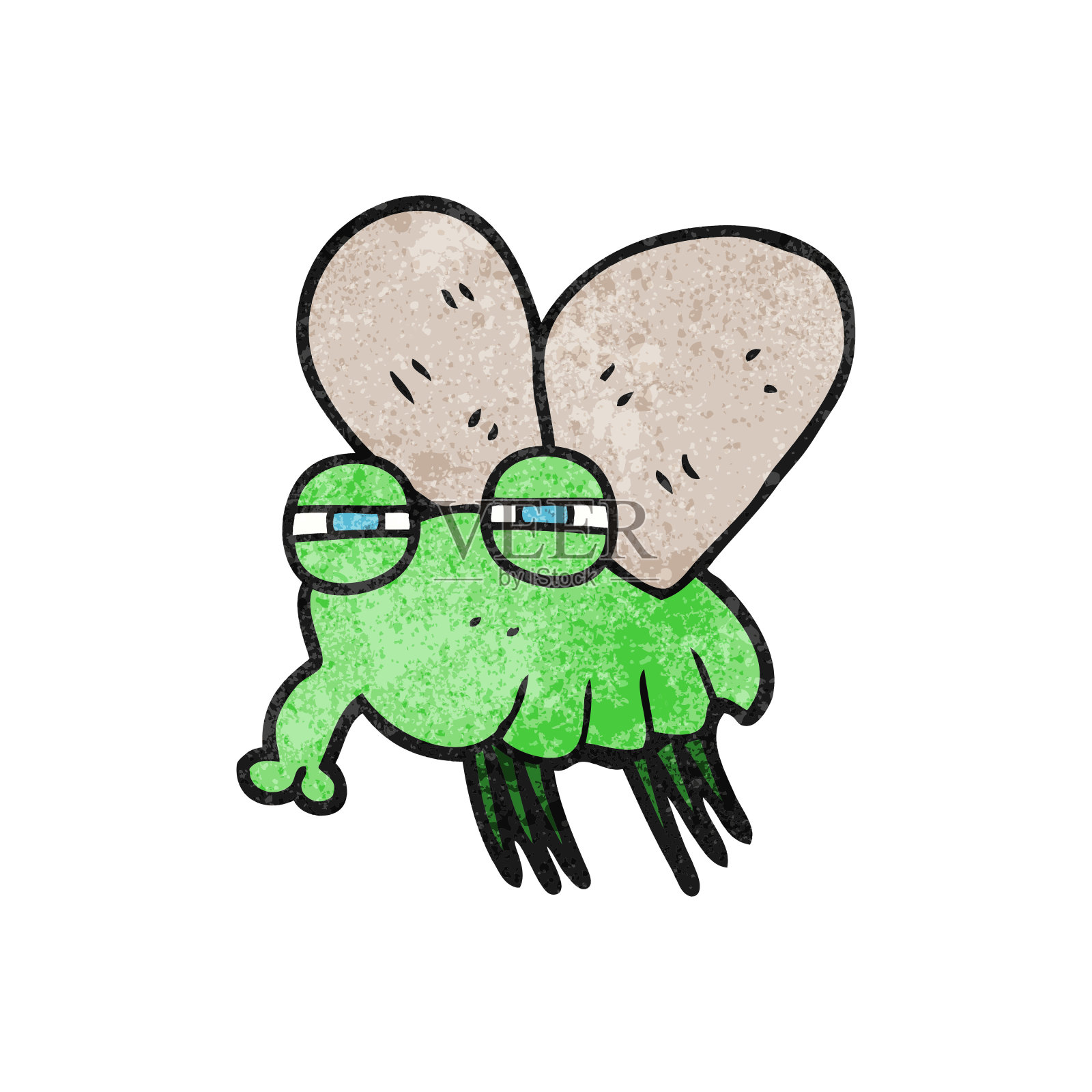 手绘纹理卡通苍蝇插画图片素材