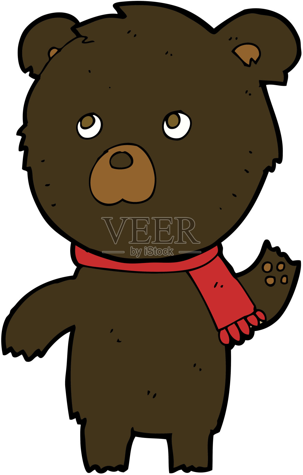 卡通可爱黑熊插画图片素材