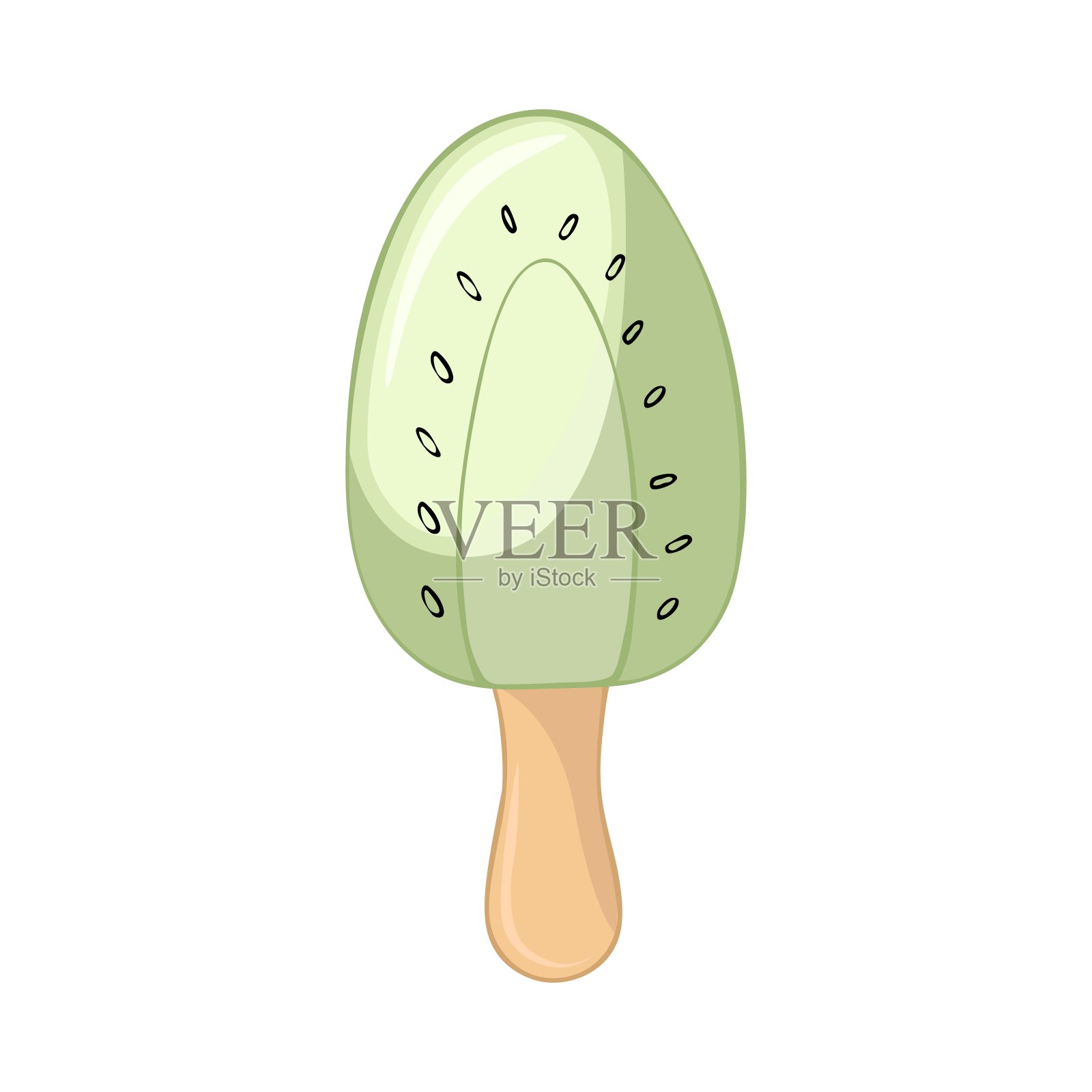 国家冰淇淋日快乐卡片。手画猕猴桃棒。插画图片素材