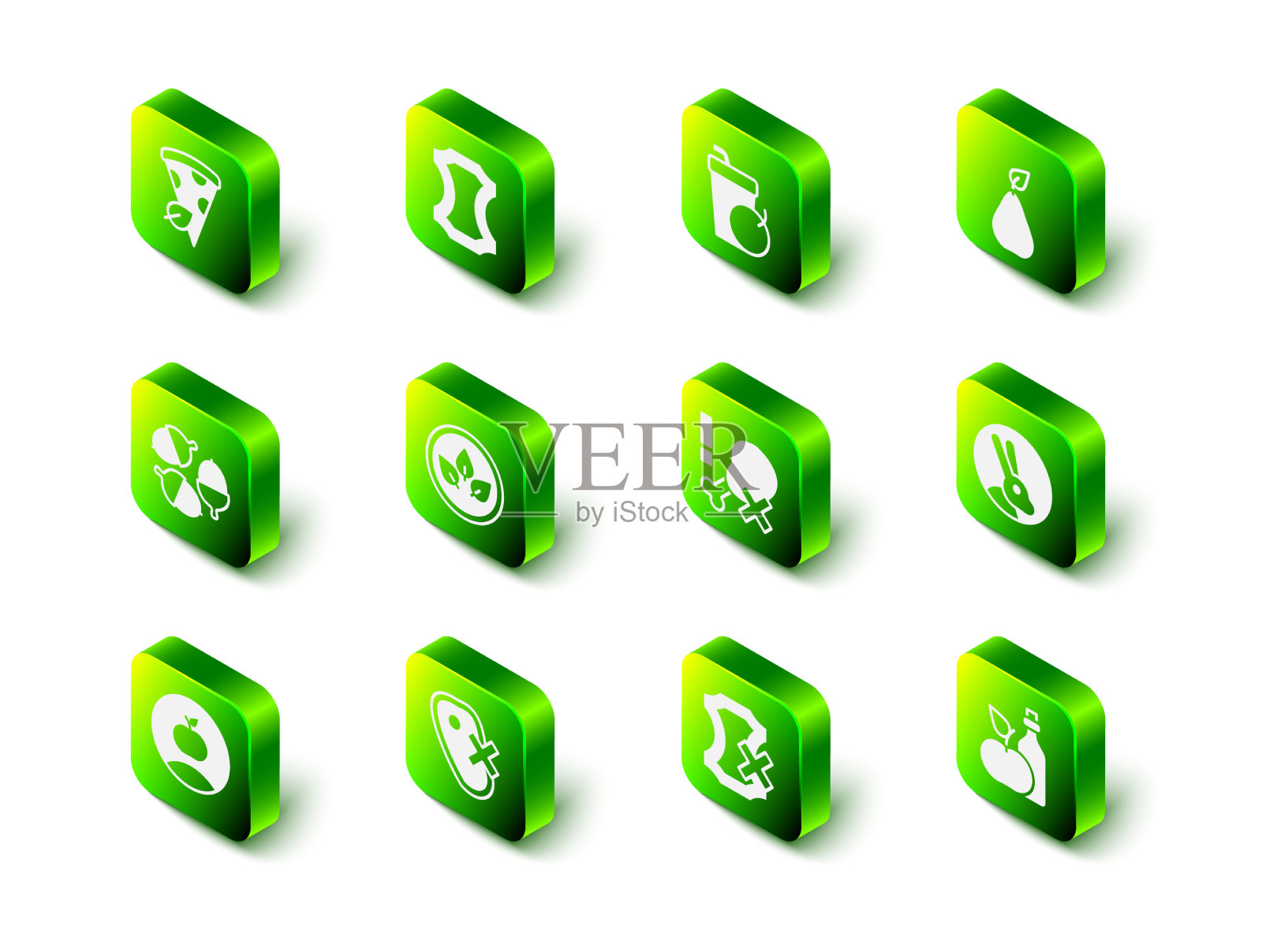 集皮鲜梨冰沙兔子苹果图标素材