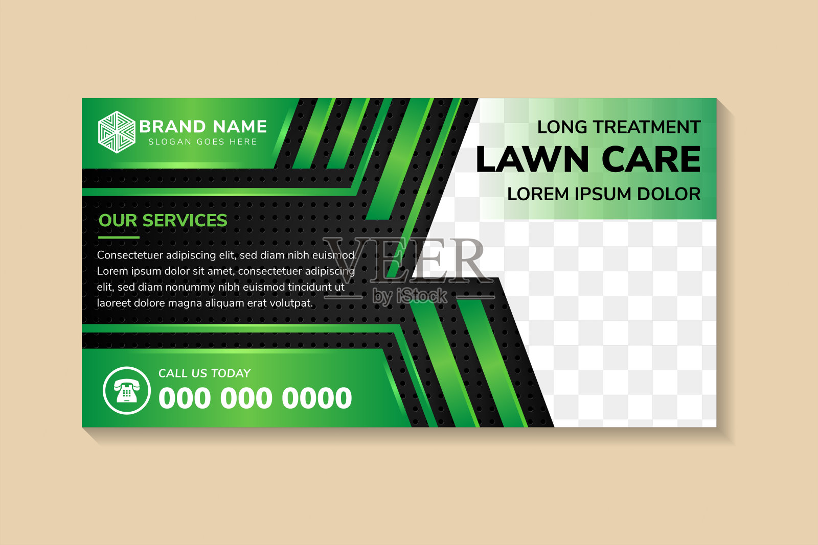 草坪护理和园艺服务使用绿色渐变颜色。插画图片素材