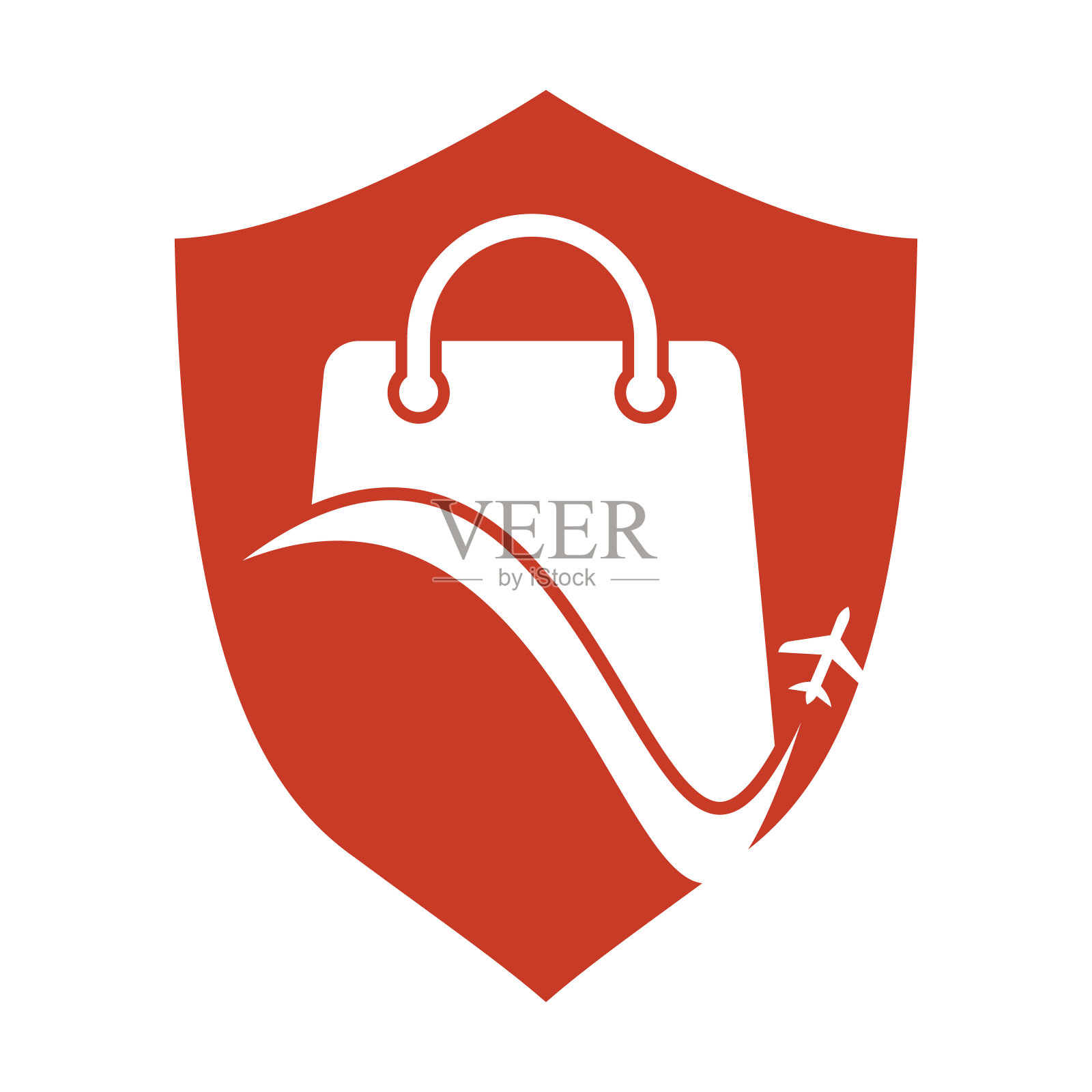 旅行店标志矢量模板。插画图片素材