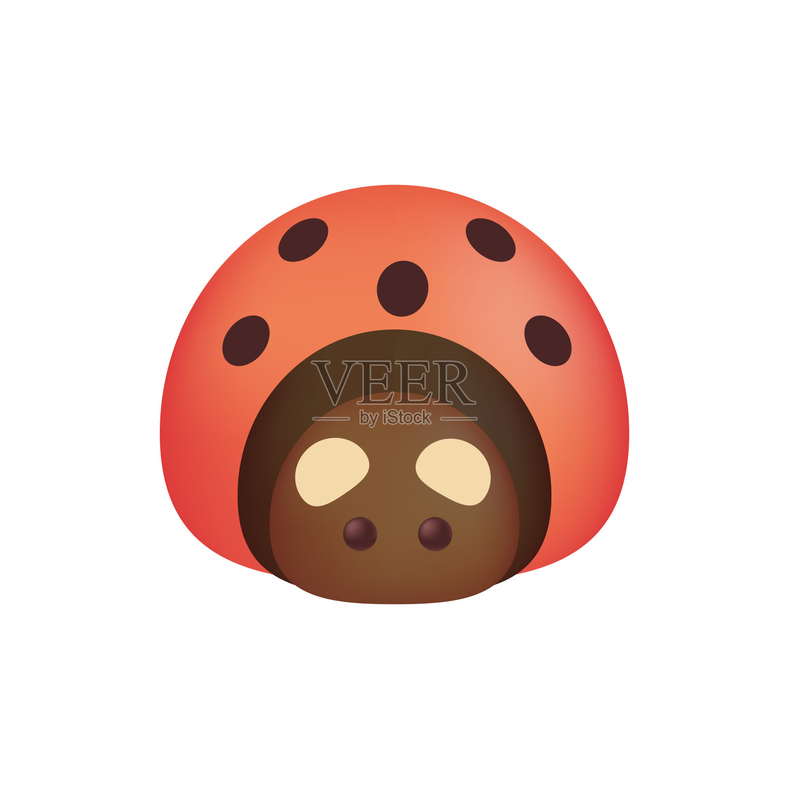 可爱的瓢虫角色作为儿童玩具3D插图插画图片素材