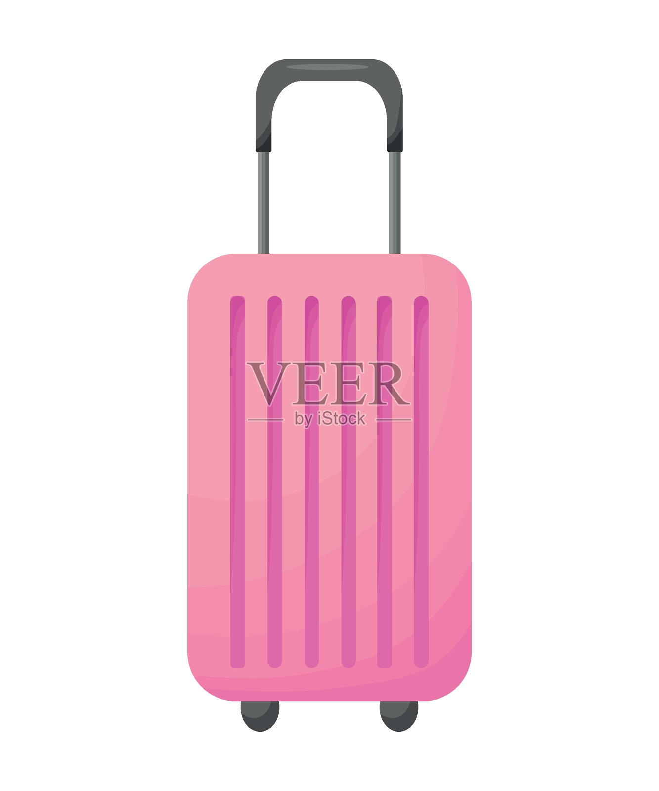 行李箱车轮在平面风格,矢量插图孤立在白色背景插画图片素材