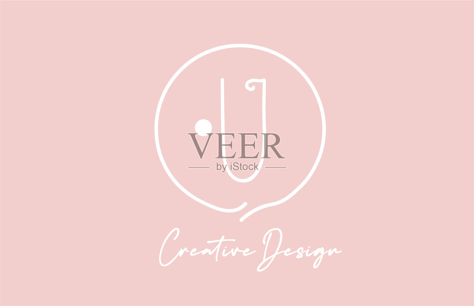 粉红色白色字母标志图标设计插画图片素材