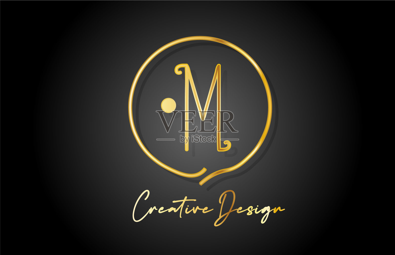 M金黄色字母标志图标设计插画图片素材