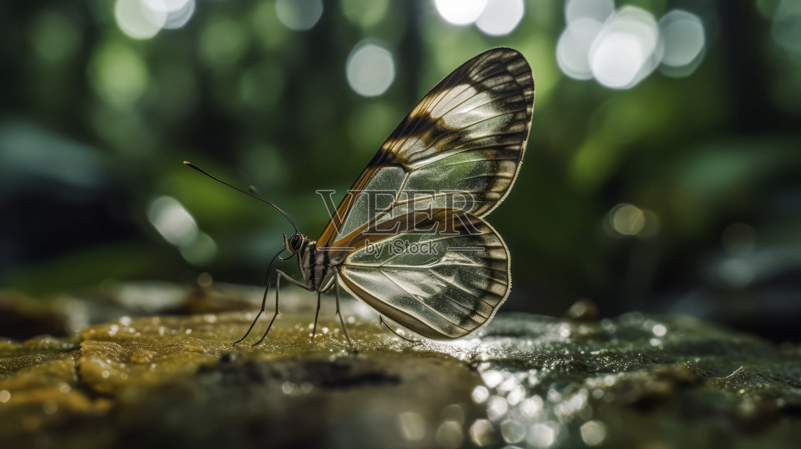 蝴蝶从河里喝水照片摄影图片