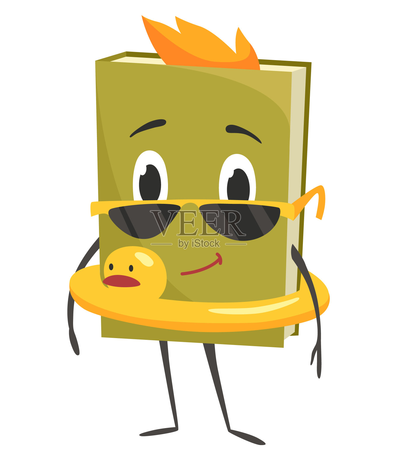 书中可爱的人物。带着情感的卡通脸。幼稚的教育理念,设计元素。孤立矢量图插画图片素材