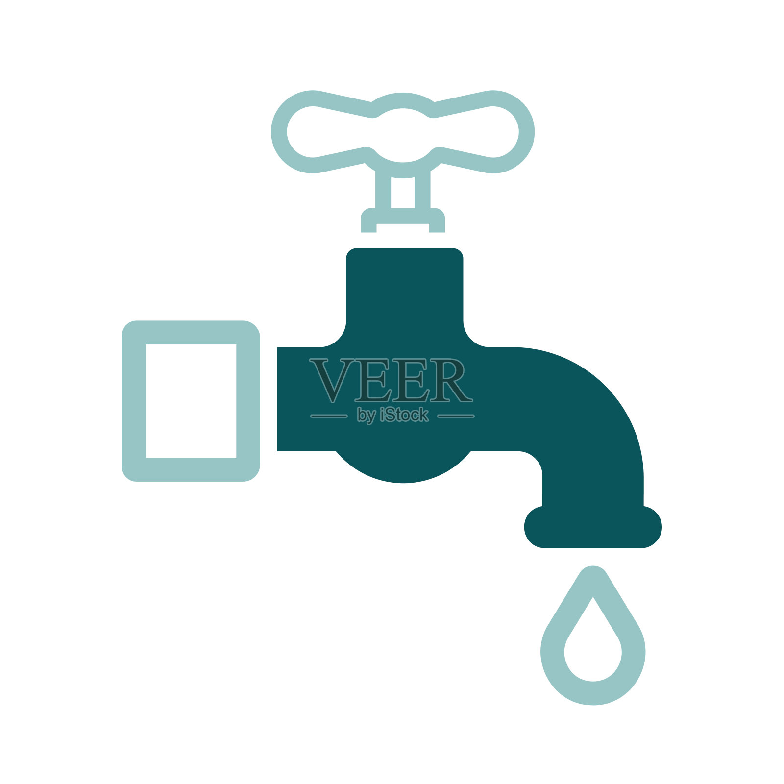 水龙头滴隔离矢量图标插画图片素材