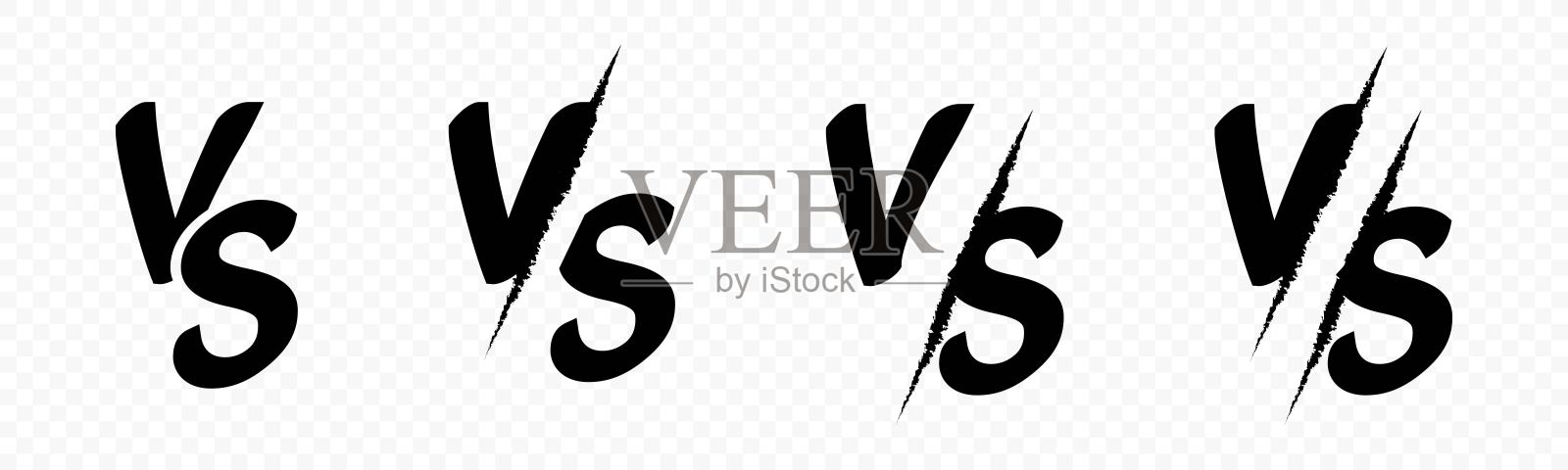 相对于标志字母。和图标。对比或VS字母标志和符号设计模板。体育,战斗,决斗,战争,竞争,战斗,比赛,游戏。对抗战斗图标。向量插画图片素材