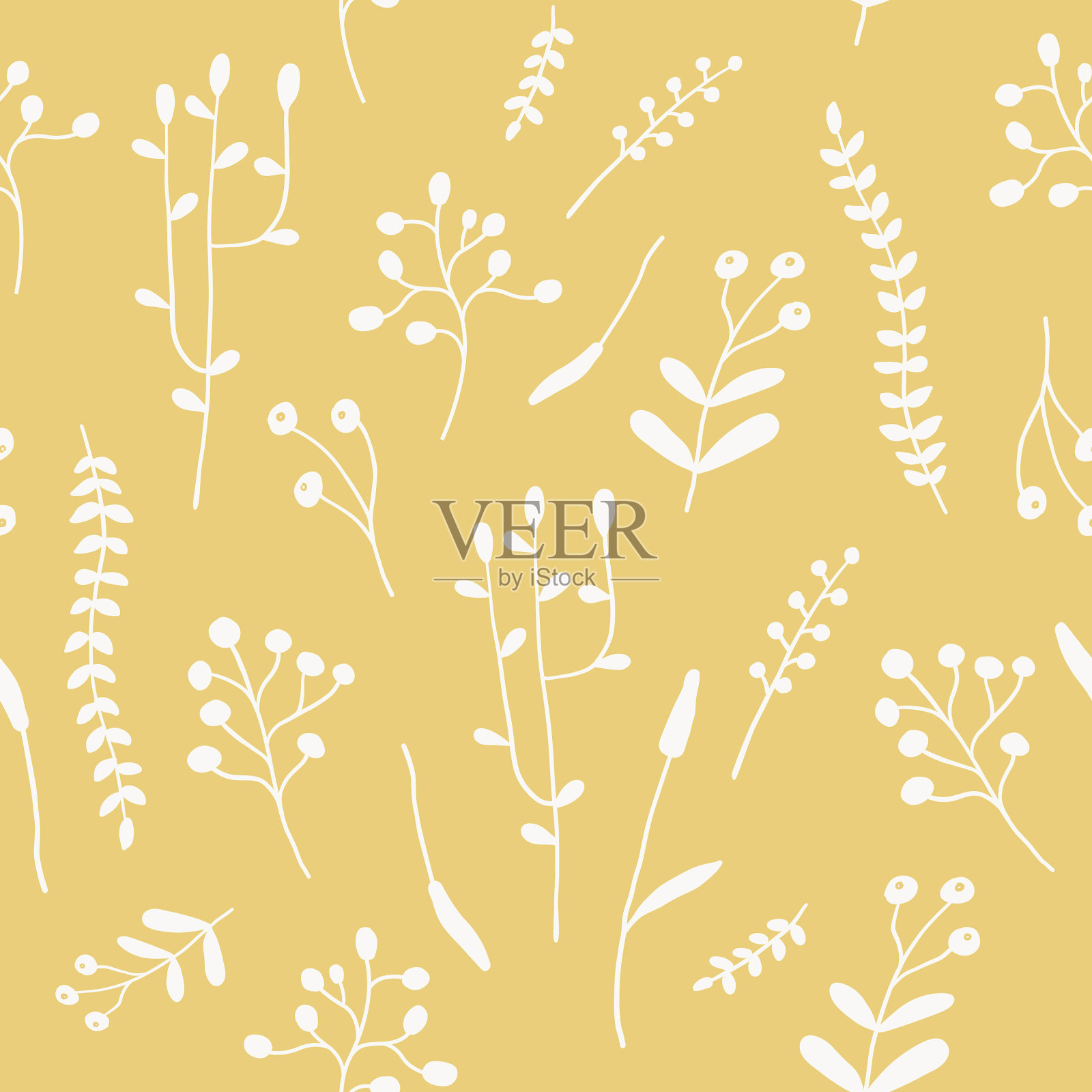 植物无缝图案插画图片素材