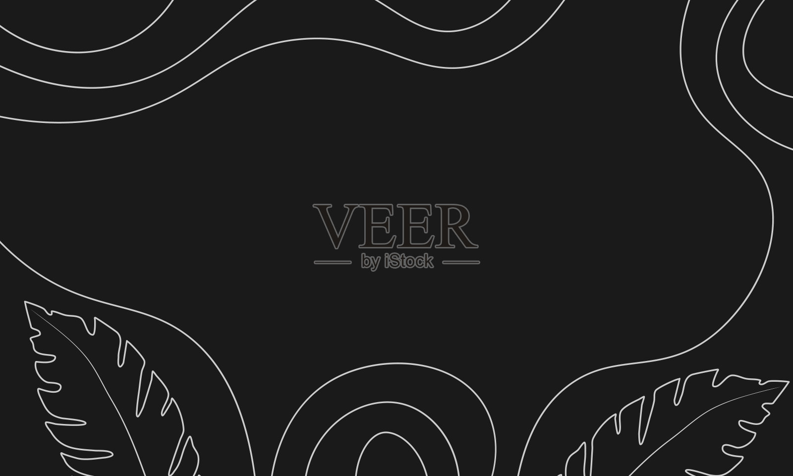 抽象的背景。用棕榈叶做波浪线。插画图片素材