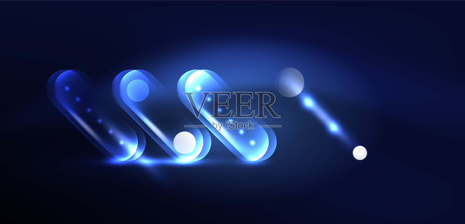 抽象发光霓虹灯技术圈插画图片素材