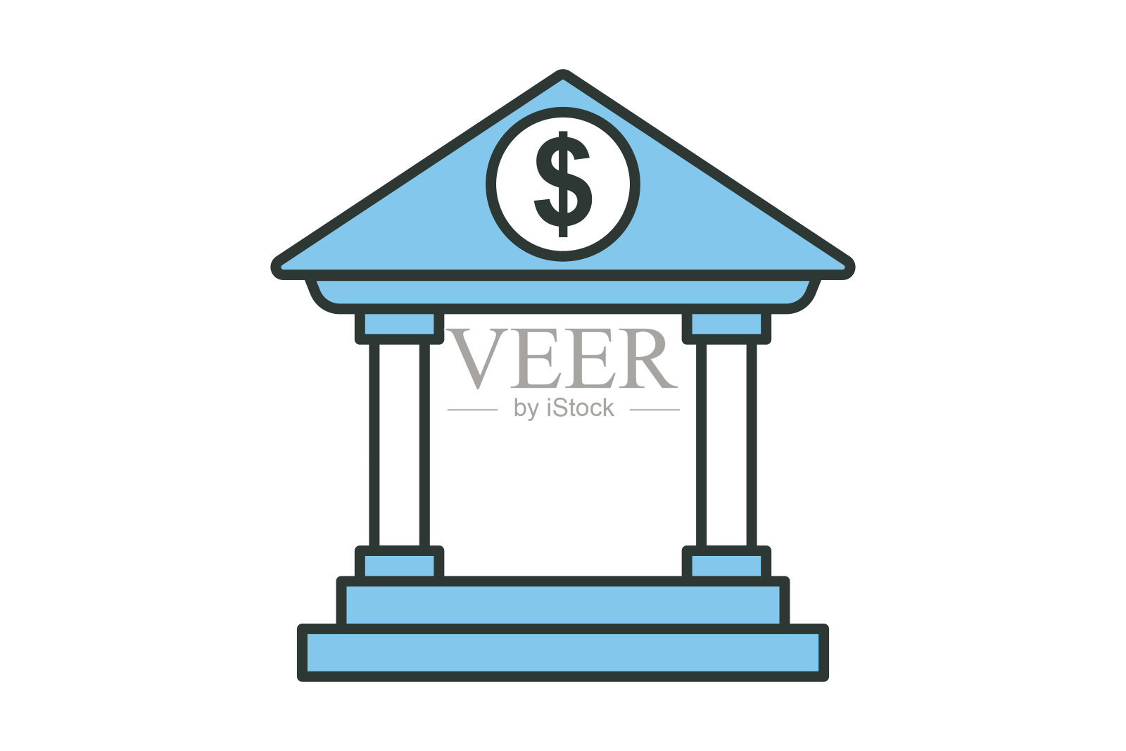 金融服务图标说明。图标与行业、商业相关。两种色调图标风格。简单的矢量设计可编辑插画图片素材