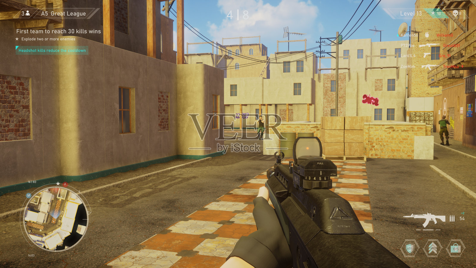 视频游戏模型概念:游戏玩法3D射击在线多人战斗。专为职业玩家设计的有趣FPS。POV人玩,射击敌人,得分击杀。网上锦标赛网上锦标赛照片摄影图片