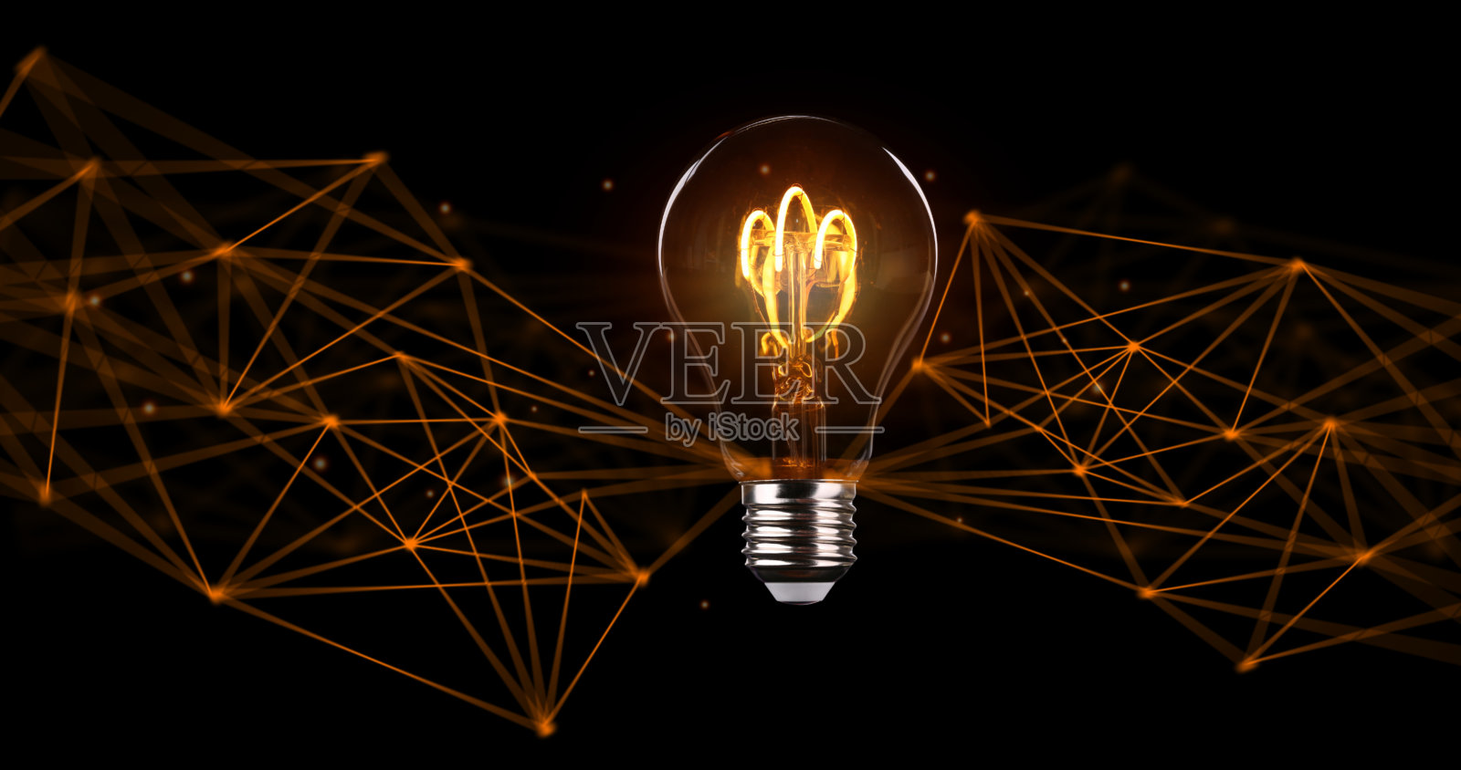 灯泡、抽象几何图形的使用以及为创意机构创建的网页横幅和登录页面的引导线将使它更有趣。照片摄影图片