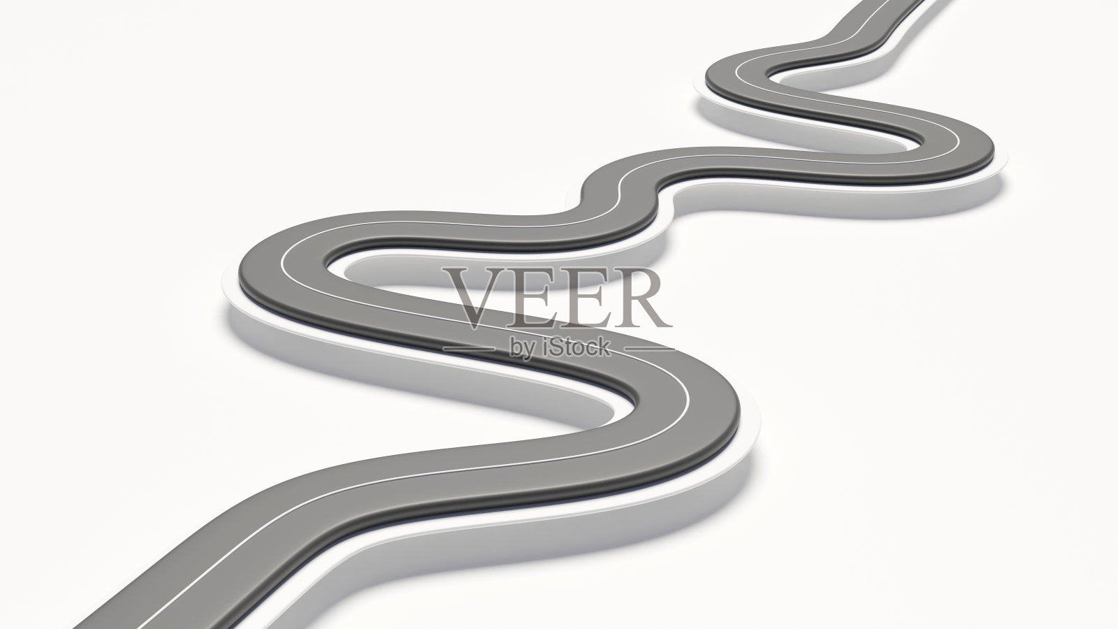 蜿蜒的道路时间线概念。三维渲染照片摄影图片