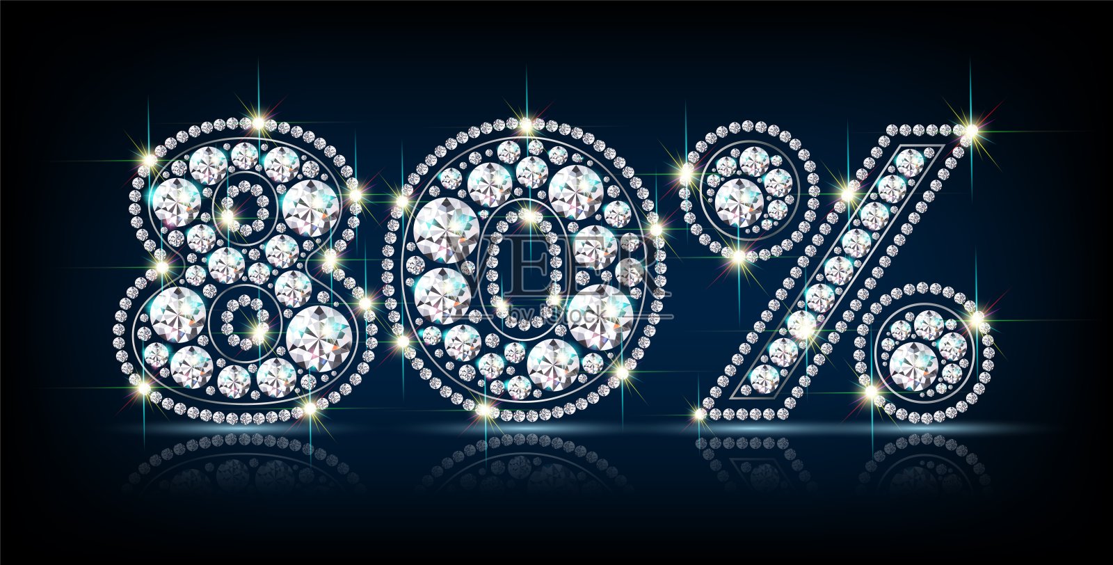 80%钻石逼真矢量eps10插画图片素材