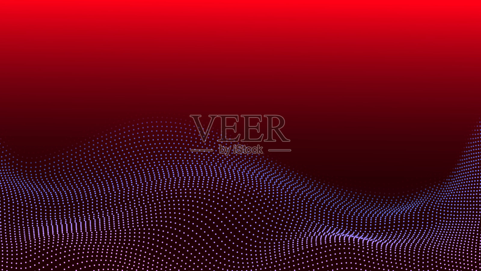 灰色波点粒子在红色插图背景。插画图片素材