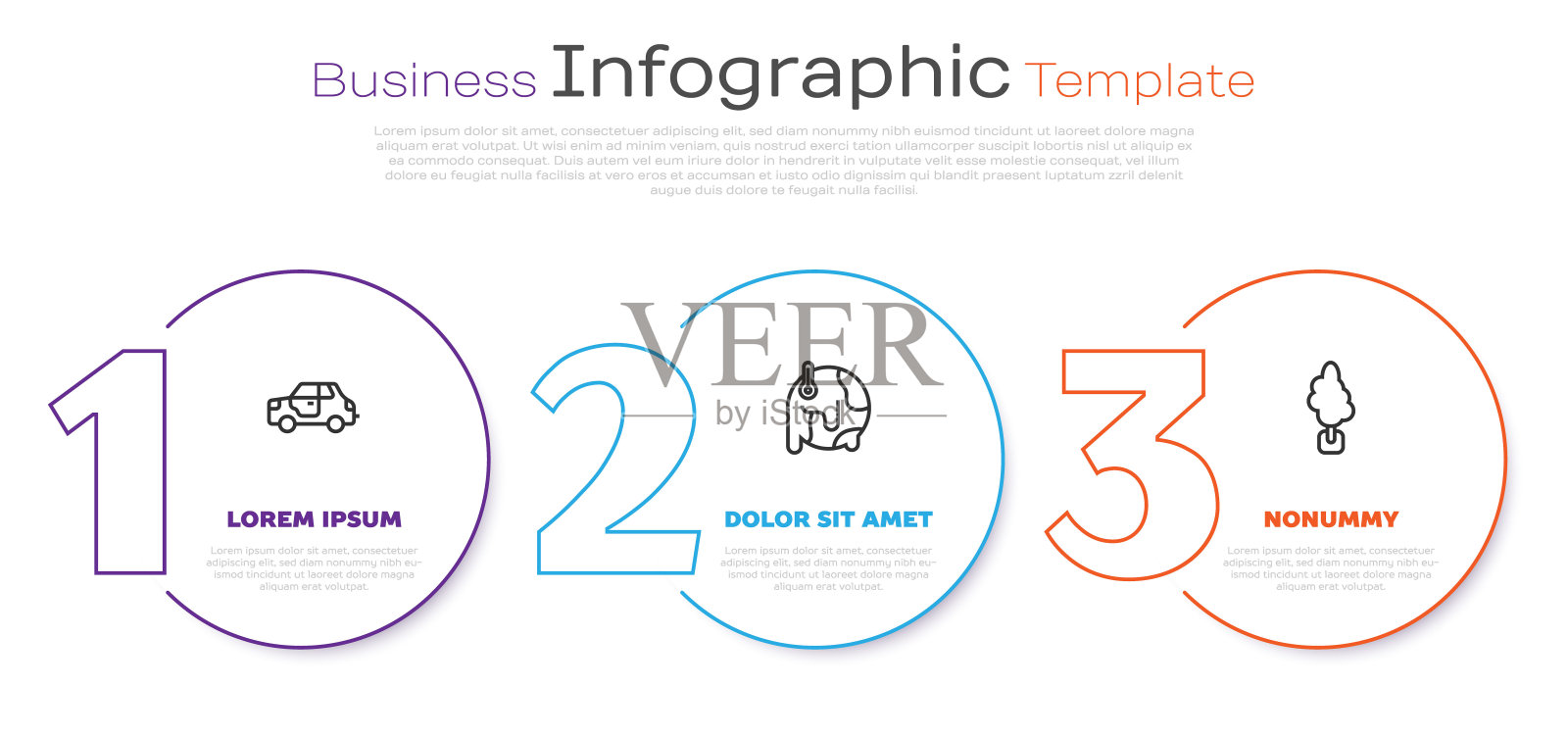 设定线汽车,全球变暖和树。业务信息图模板。向量设计模板素材