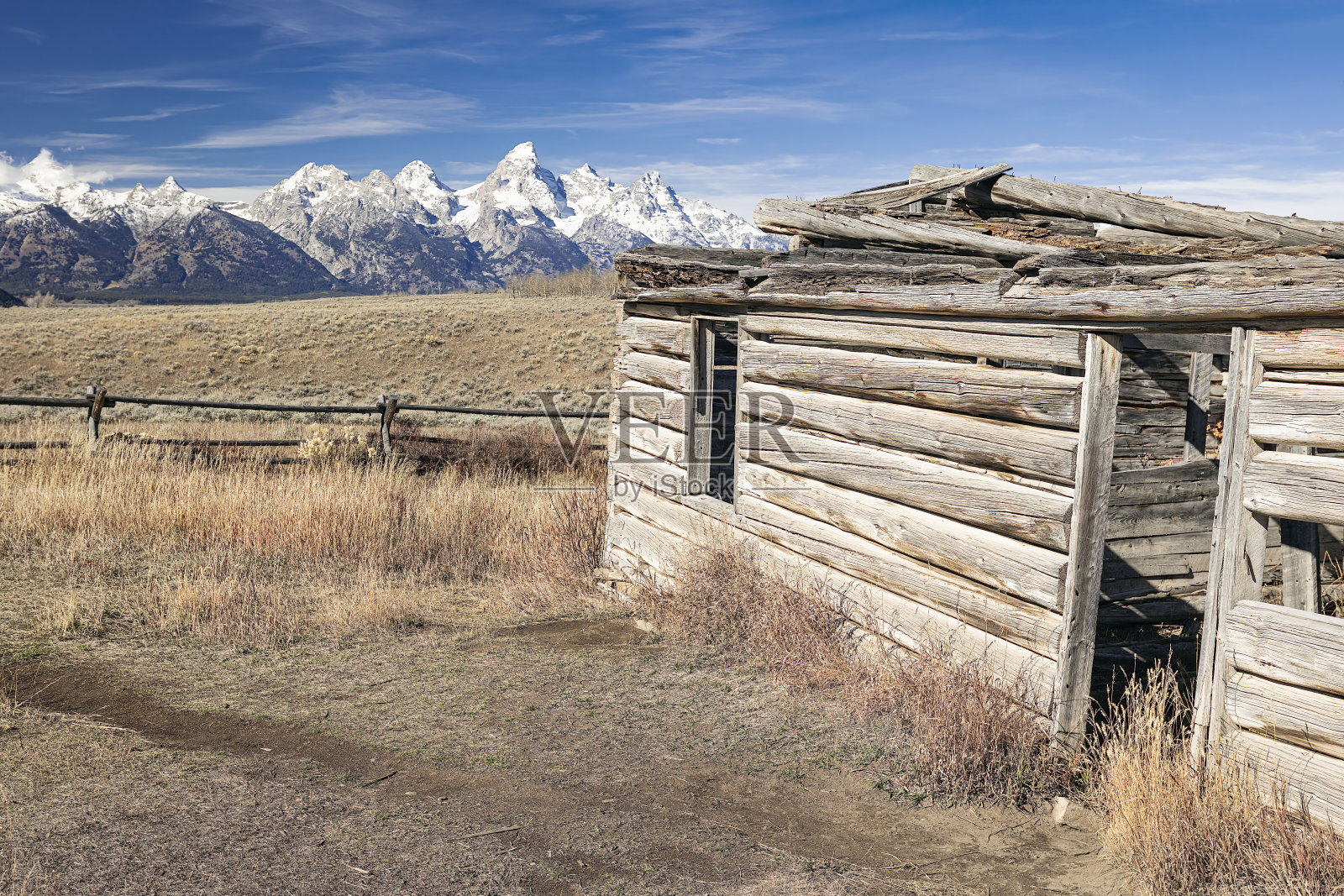 大提顿国家公园里的废弃宅基地照片摄影图片