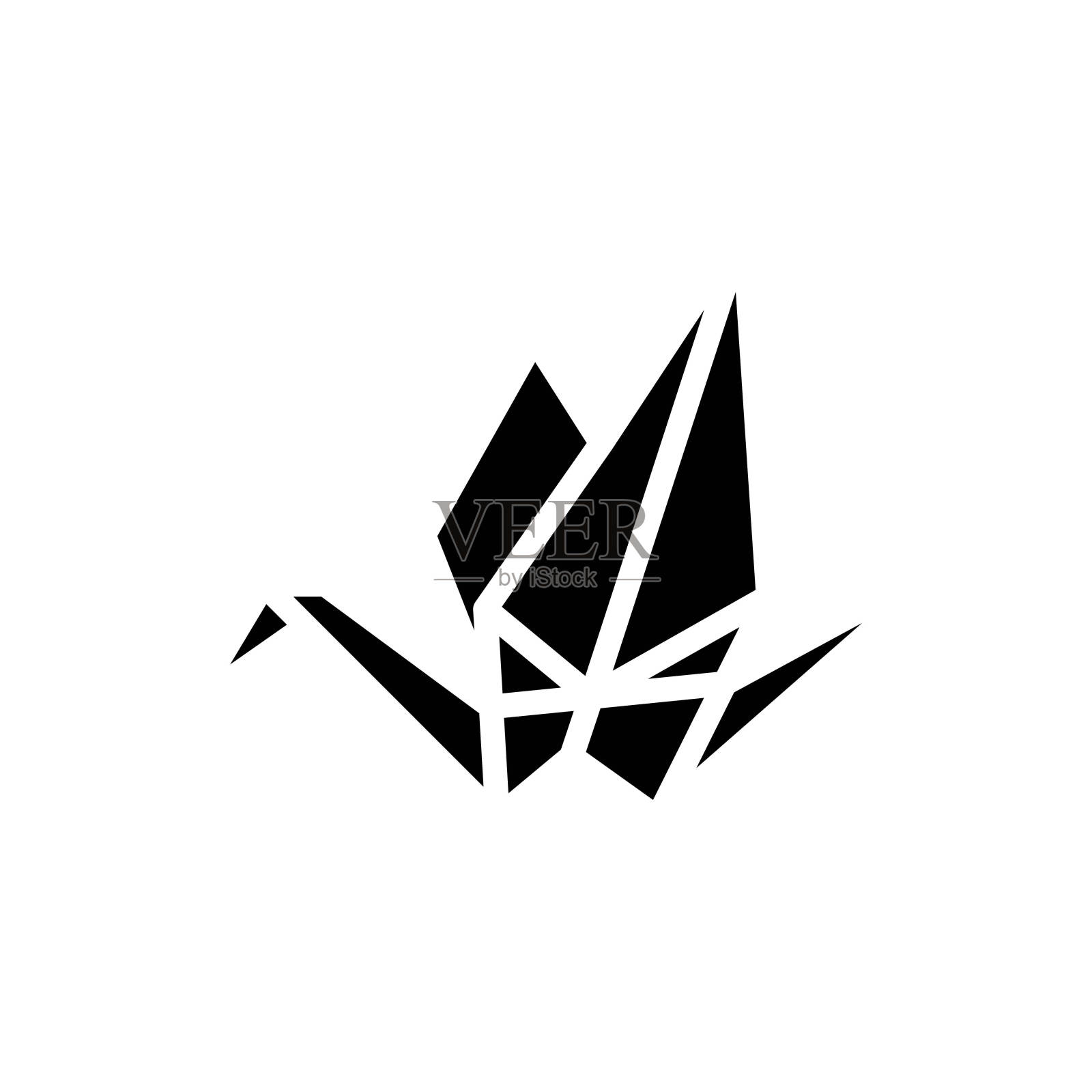 折纸孩子休闲字形图标矢量插图插画图片素材