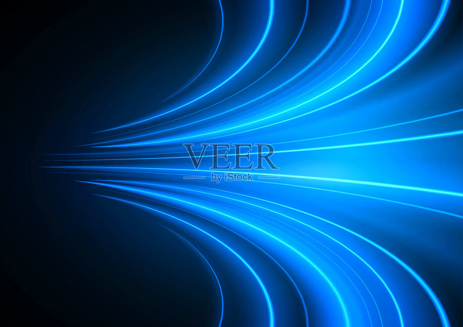 现代抽象高速光运动效果在黑色背景。矢量插图。插画图片素材