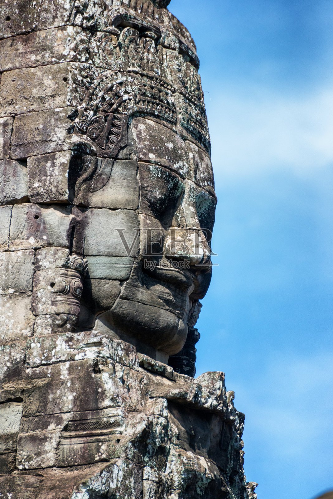 柬埔寨暹粒巴戎寺的雕塑面孔照片摄影图片