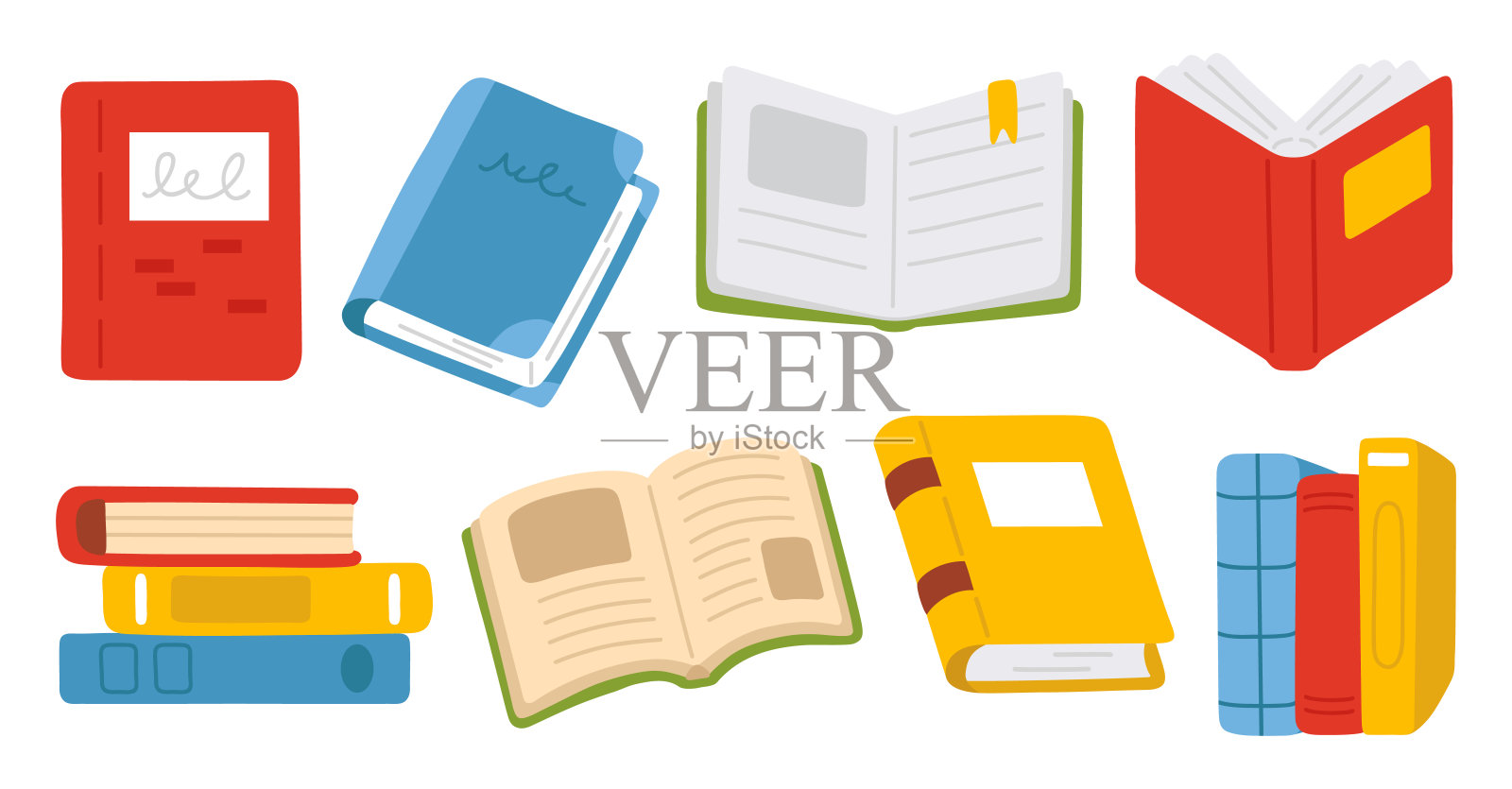 一套可爱的涂鸦书插画图片素材