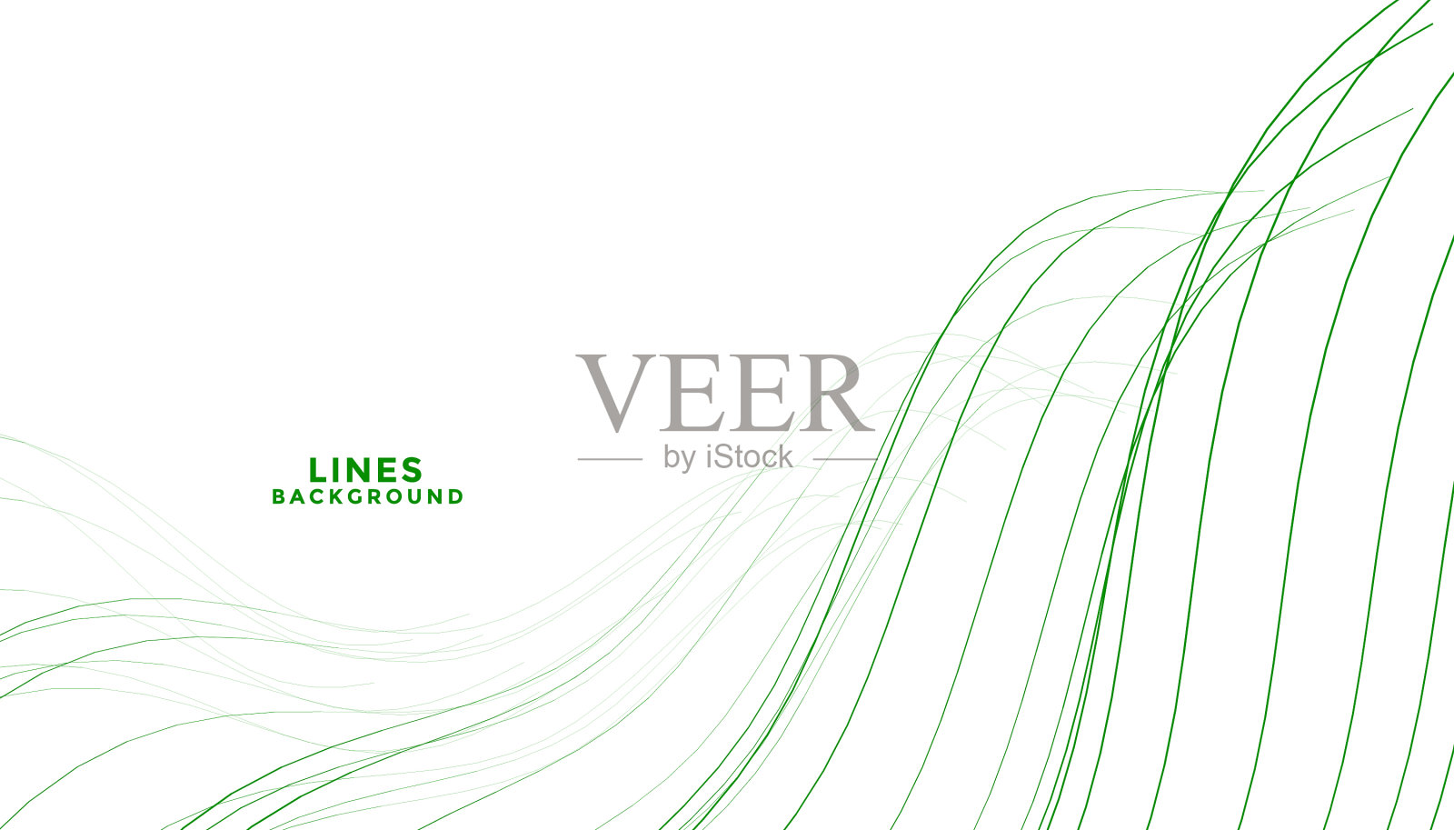 优雅抽象的绿道流动的线条插画图片素材