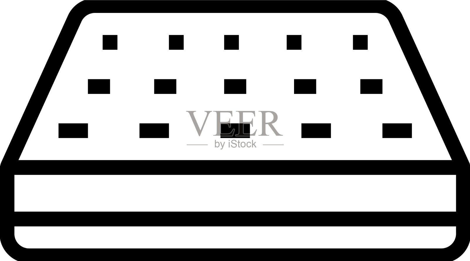 记忆泡沫床垫卧室内线图标图标素材