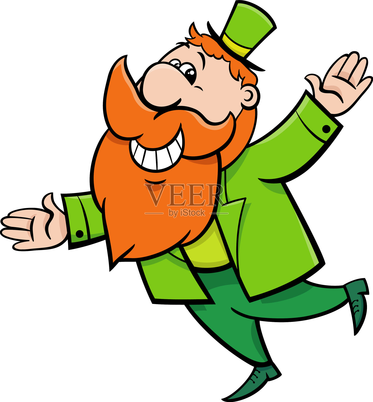 圣帕特里克节上的卡通小精灵设计元素图片