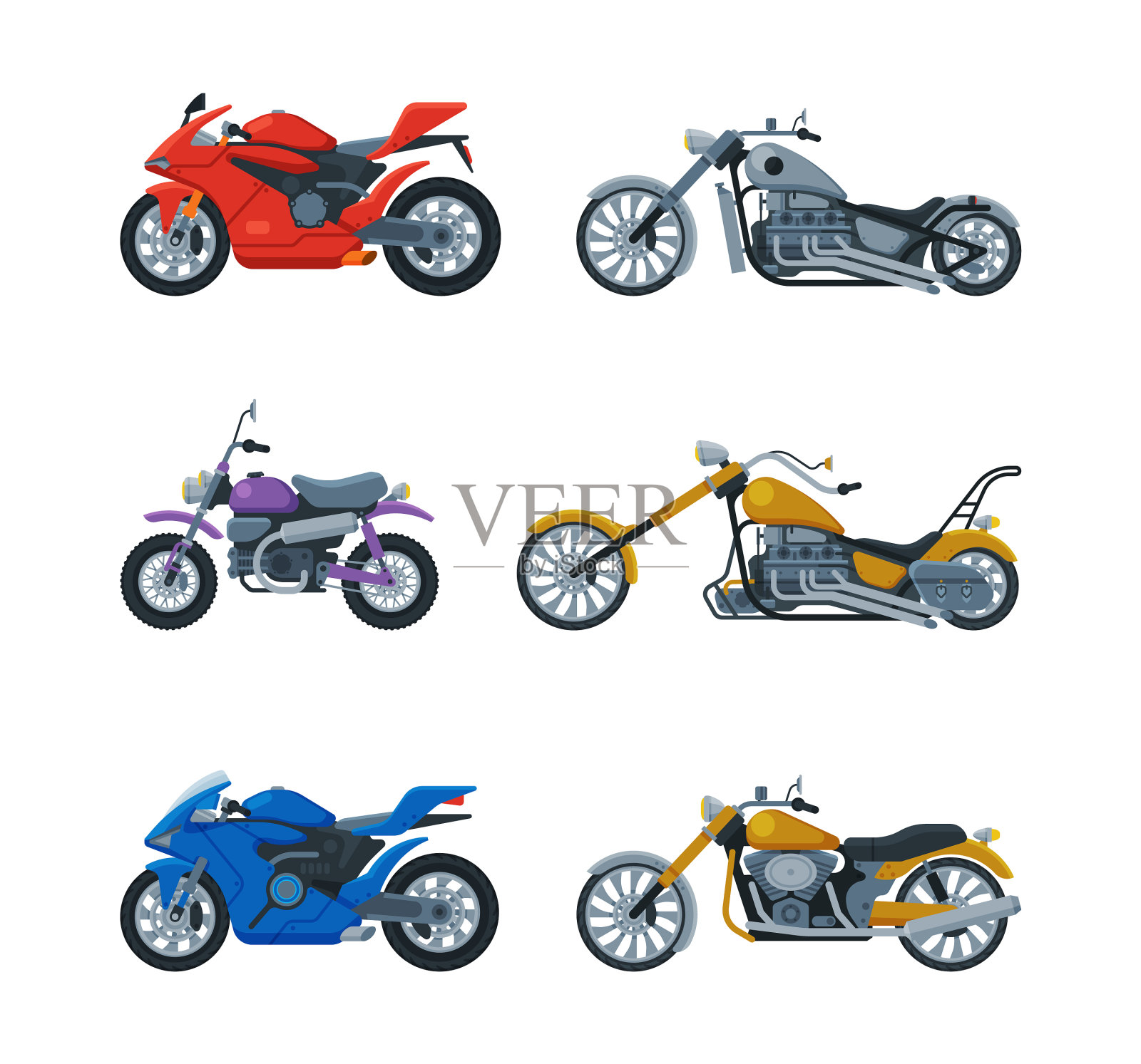 摩托车或摩托车类型为两轮电机插画图片素材