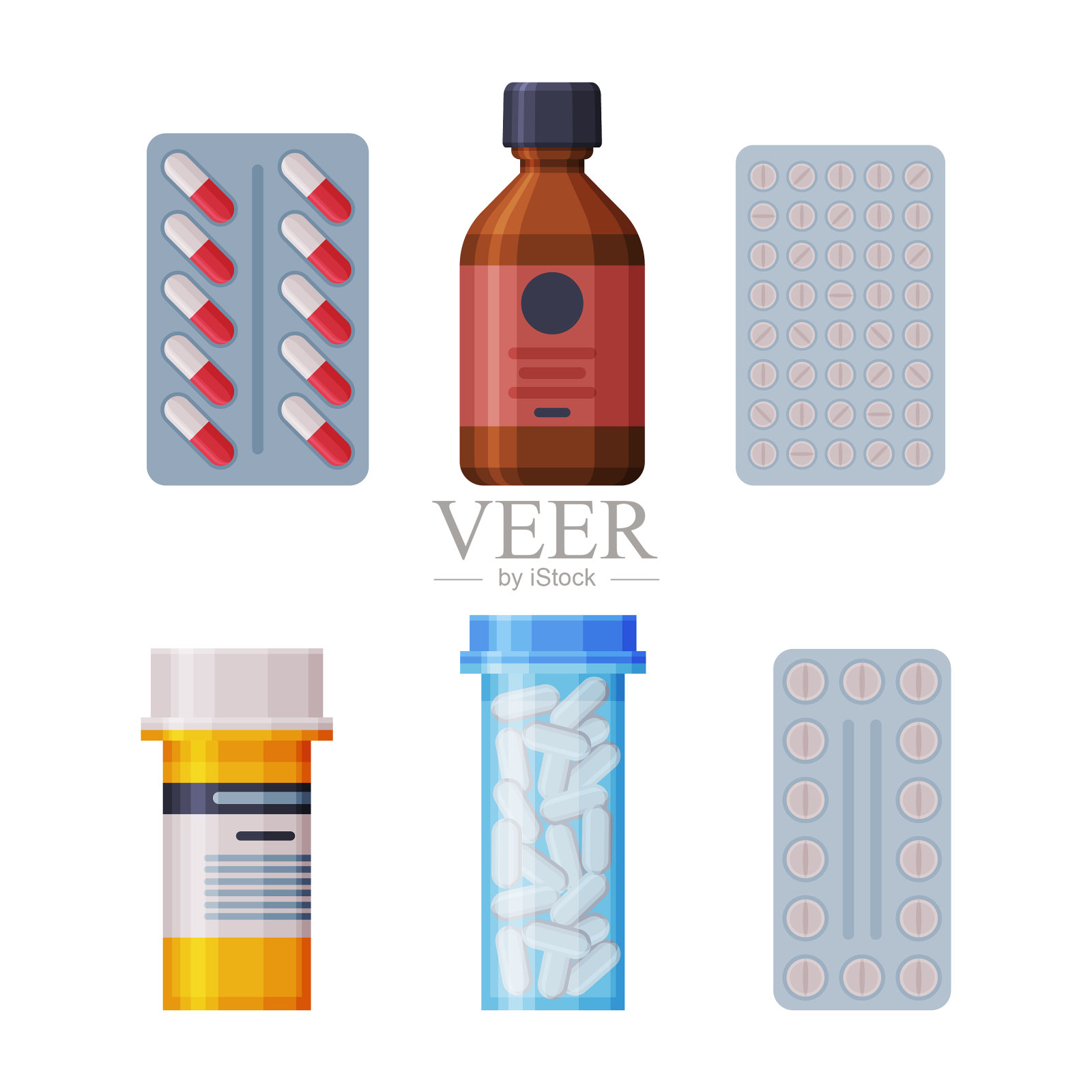 药品和药品瓶作为药房插画图片素材