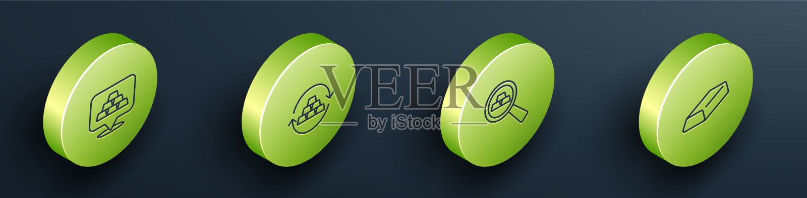 设置等距线金条兑换货币和图标素材