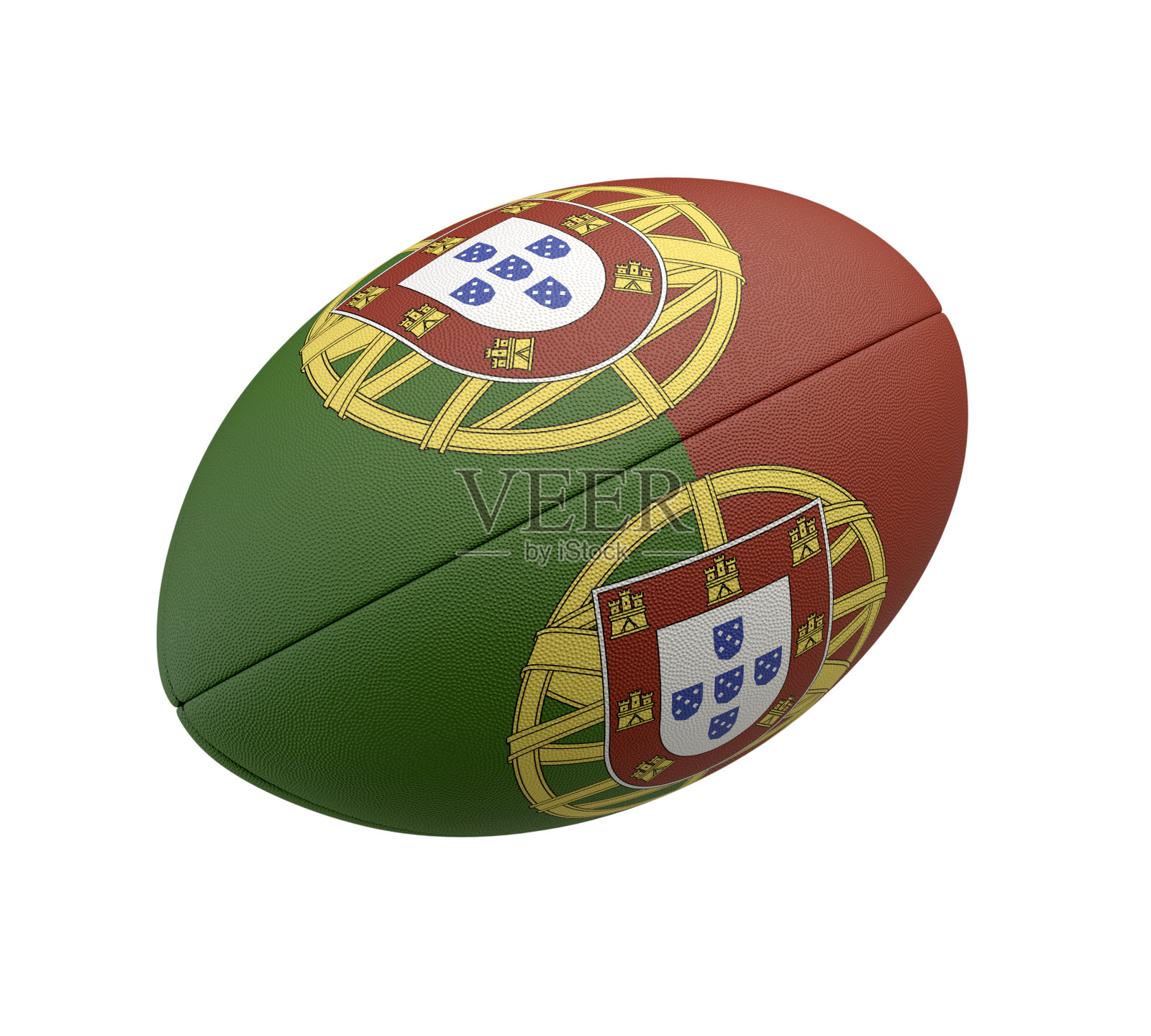 橄榄球和葡萄牙国旗设计照片摄影图片