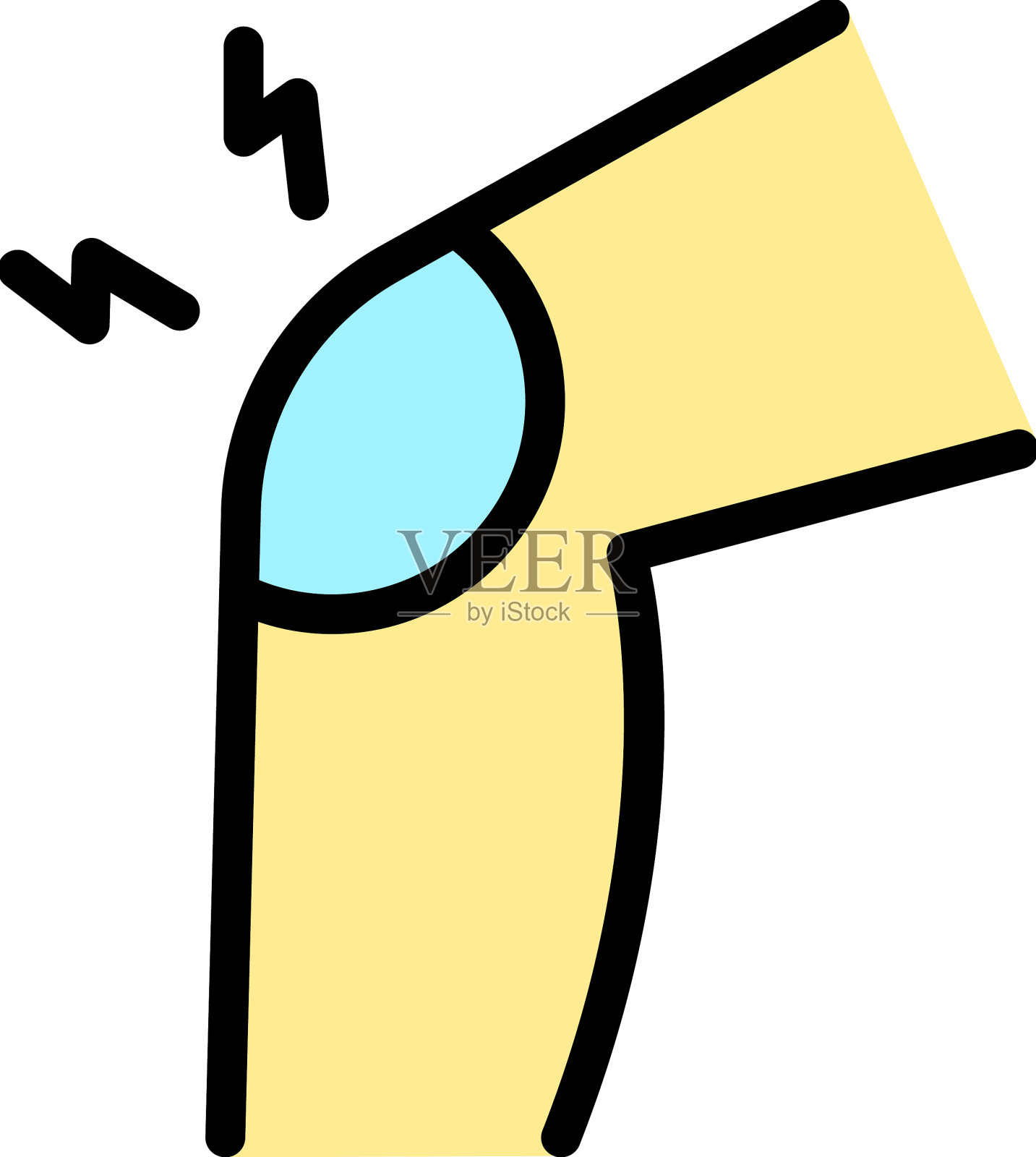 膝盖孩子痛图标平插画图片素材